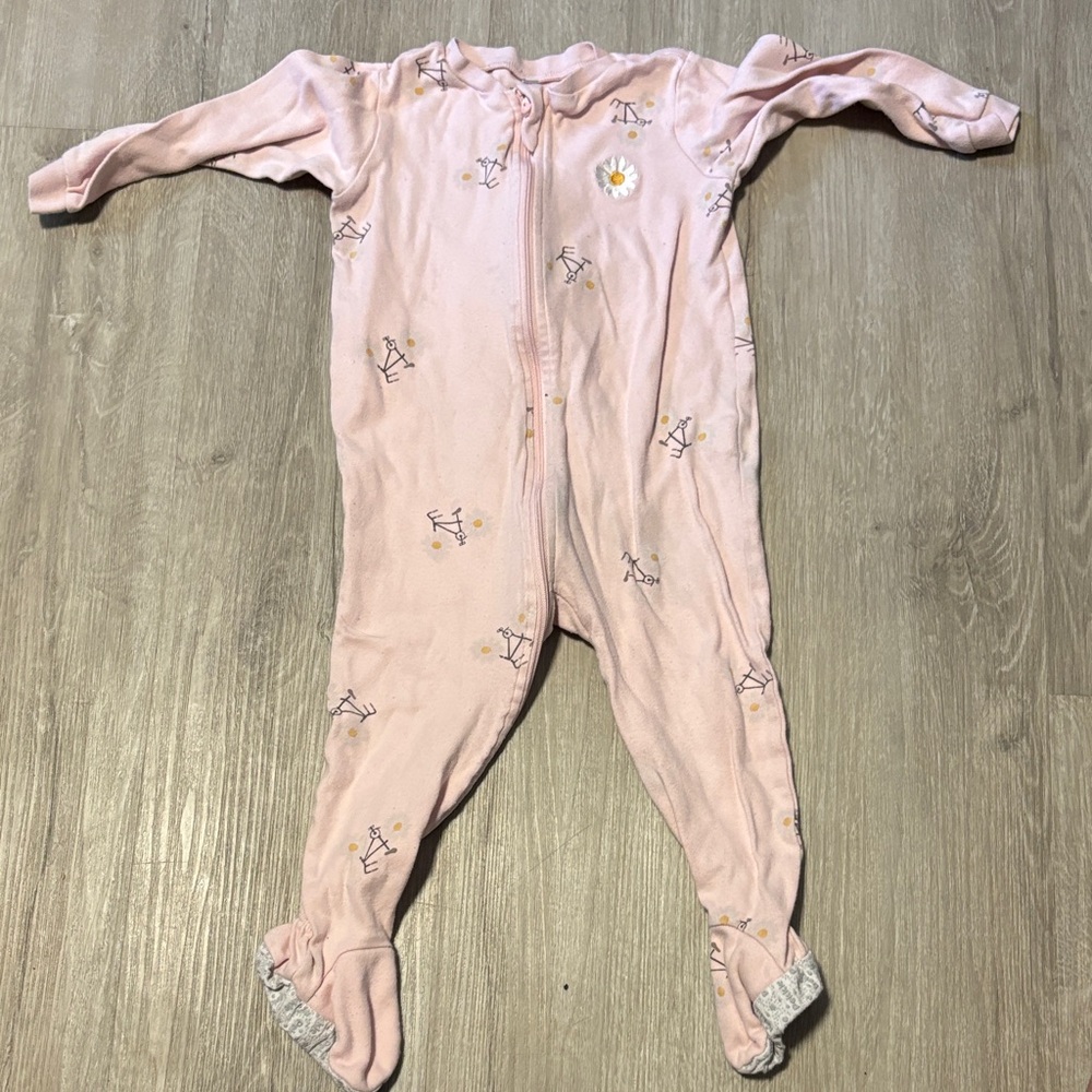 Pekkle Floral Pink Kids One‎ Piece Pajamas